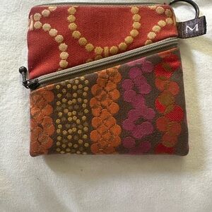 Maruca design Multicolor coin purse- Red, Orange, Pink, Brown